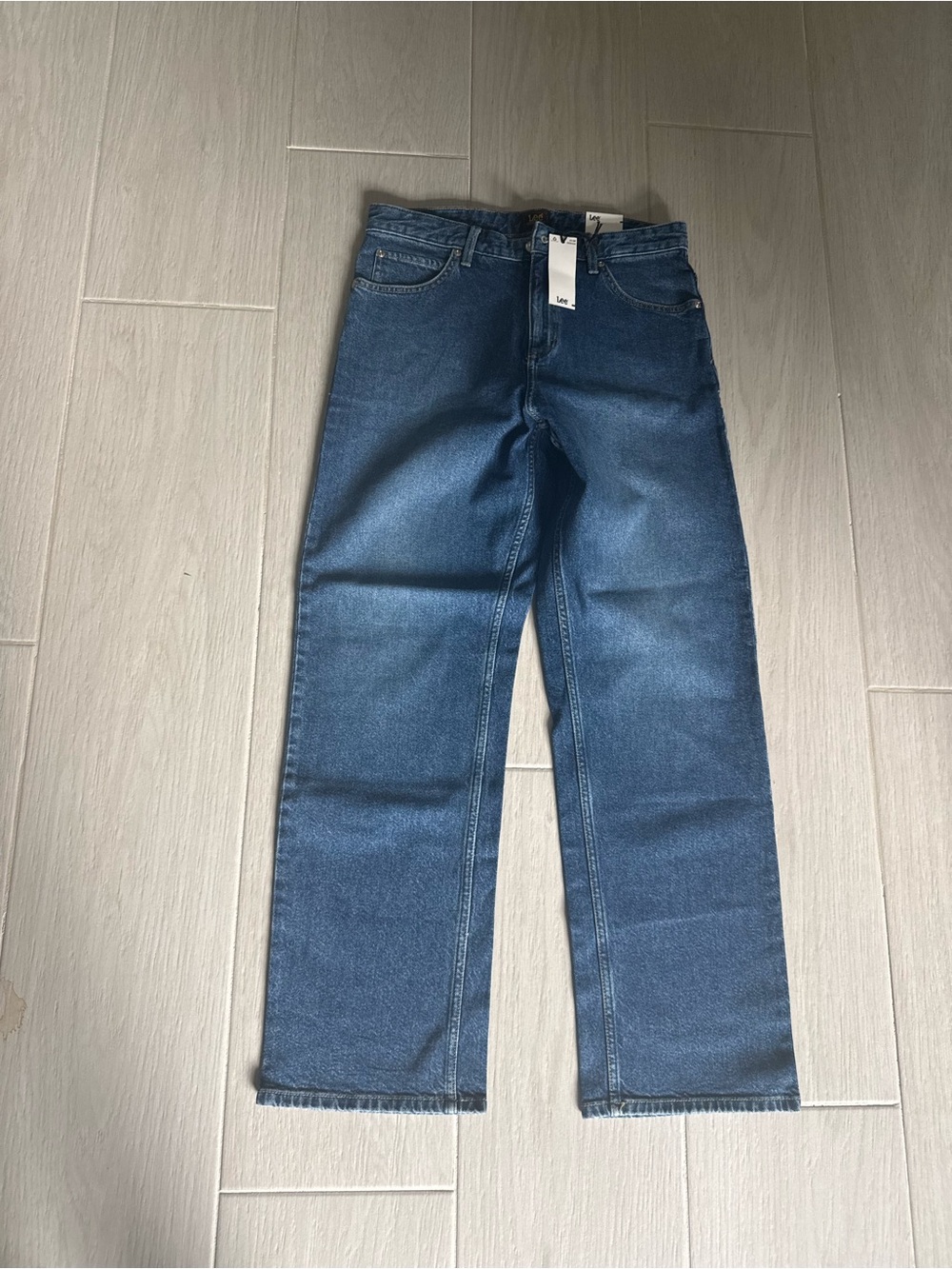 Lee Mid Rise Rider Straight Fit Blue Jeans